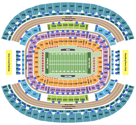 AT&T Stadium Cotton Bowl Seating Chart